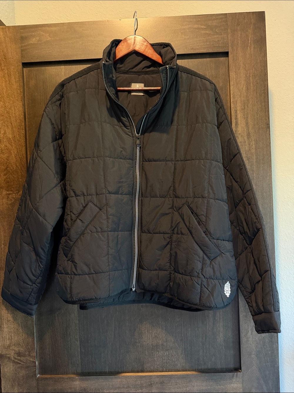 Free People Black Quilted Puffer Jacket